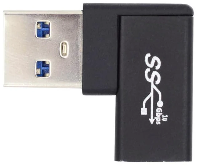 Alt view image 2 of 7 - xiwai 90 Degree Left Angled USB-C Type C Female to USB 3.0 A Male Data Adapter Flat Horizontal for Laptop Desktop