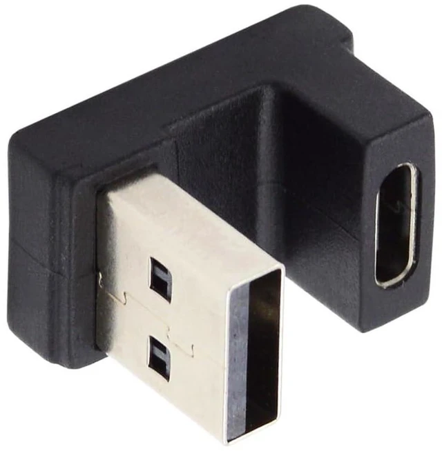 Alt view image 2 of 7 - xiwai USB-C Type C Female to USB 3.0 A Male Up Opposite U Shape Back Angled Data Adapter for Laptop Desktop