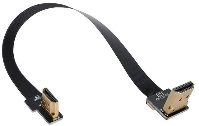 Alt view image 5 of 7 - xiwai 80cm CYFPV Dual 90 Degree Right-Up Angled HDMI Type A Male to Male HDTV FPC Flat Cable for FPV HDTV Multicopter Aerial Photography