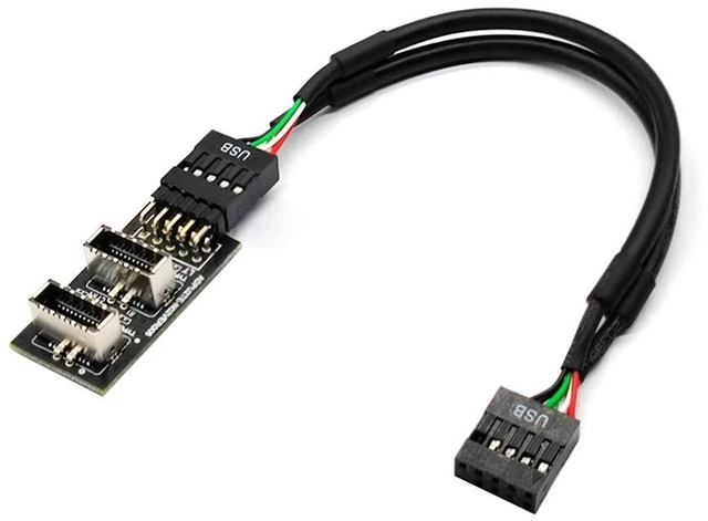 Main image of xiwai Dual USB 3.1 Front Panel Socket Key-A Type-E to USB 2.0 9Pin 10Pin Mainboard Header Male Cable Extension Adapter