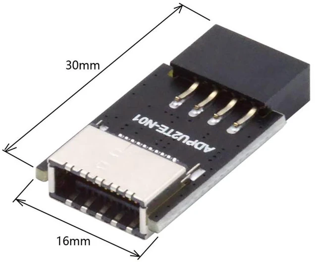 Alt view image 2 of 7 - xiwai USB 2.0 9Pin 10Pin Mainboard Header Male to USB 3.1 Front Panel Socket Key-A Type-E Extension Adapter