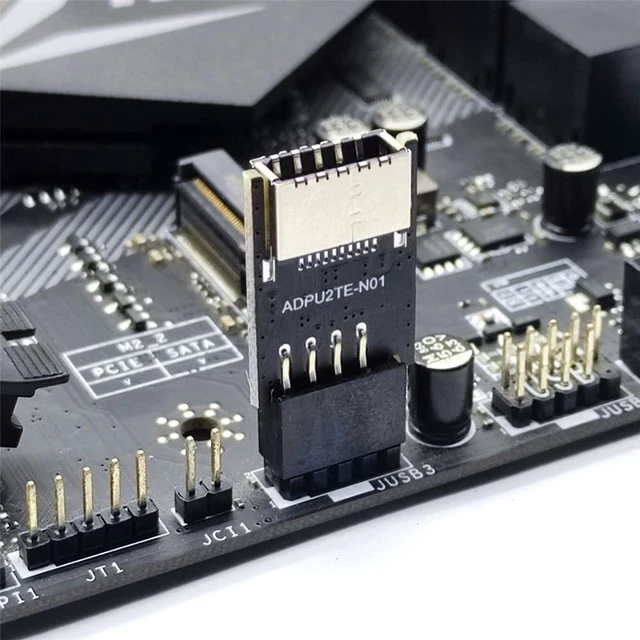 Alt view image 5 of 7 - xiwai USB 2.0 9Pin 10Pin Mainboard Header Male to USB 3.1 Front Panel Socket Key-A Type-E Extension Adapter