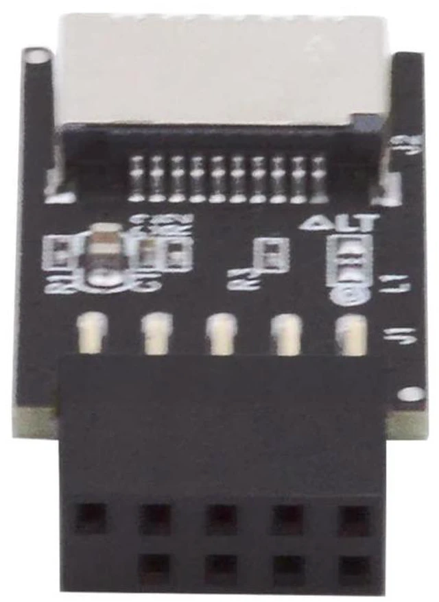 Alt view image 7 of 7 - xiwai USB 2.0 9Pin 10Pin Mainboard Header Male to USB 3.1 Front Panel Socket Key-A Type-E Extension Adapter