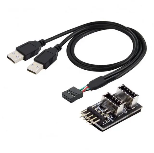 Main image of xiwai Key-A Type-E Dual USB 3.1 Front Panel Socket to USB 2.0 Type-A 9Pin 10Pin Mainboard Header Male Cable Extension Adapter