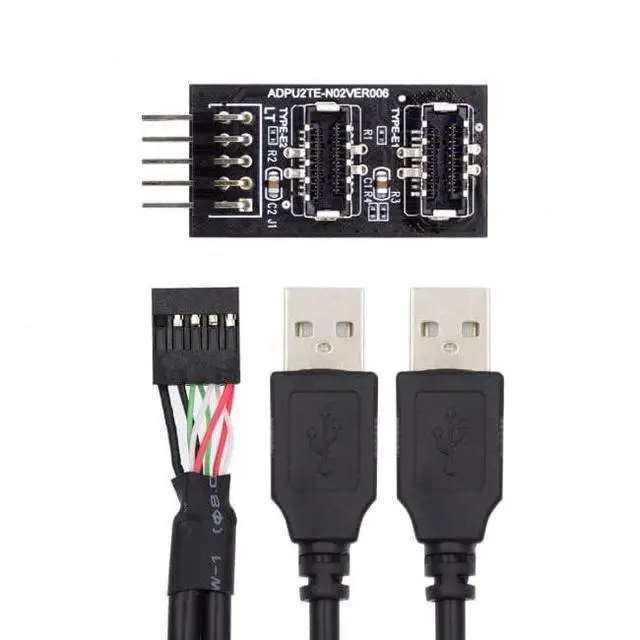 Alt view image 3 of 7 - xiwai Key-A Type-E Dual USB 3.1 Front Panel Socket to USB 2.0 Type-A 9Pin 10Pin Mainboard Header Male Cable Extension Adapter