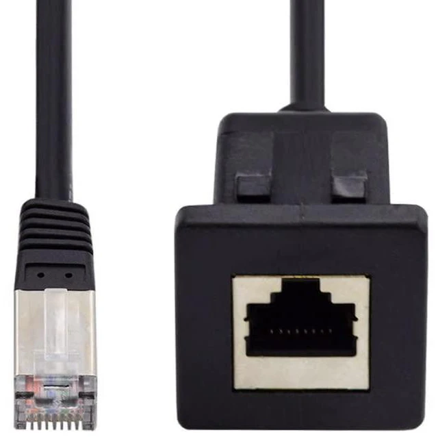 Alt view image 2 of 7 - xiwai UTP STP Dustproof Waterproof Latch Locking CAT6 RJ45 Male to Female LAN Ethernet Network Extension Cable Car Panel Mount Design