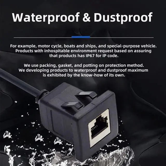 Alt view image 7 of 7 - xiwai UTP STP Dustproof Waterproof Latch Locking CAT6 RJ45 Male to Female LAN Ethernet Network Extension Cable Car Panel Mount Design