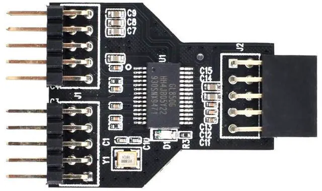 Alt view image 2 of 6 - Motherboard 9pin USB 2.0 Header 1 to 2 Female Extension HUB Connector Adapter Port Multilier