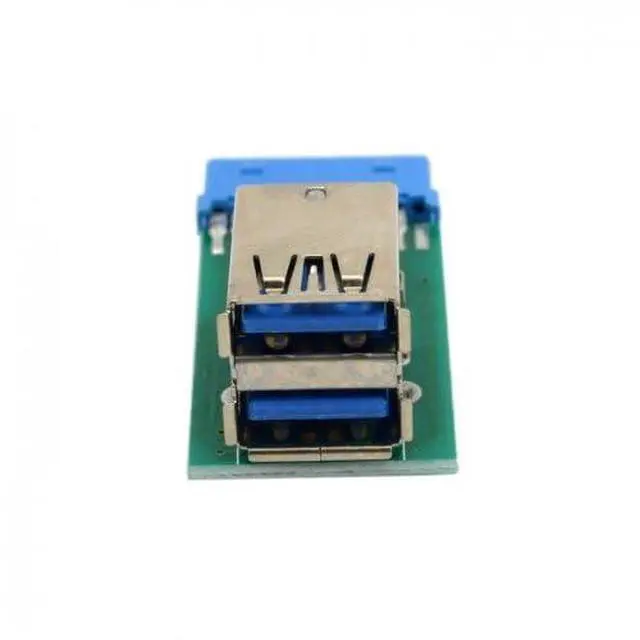 Alt view image 4 of 5 - JSER Vertical Dual USB 3.0 A Type Female to Motherboard 19Pin 20Pin Box Header Slot Adapter PCBA