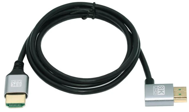 Alt view image 2 of 7 - xiwai 8K HDMI 2.1 Ultra Thin HDTV Cable 1m 4K Hyper Super Flexible Slim Cord Right Angled 90 Degree Type-A Male to Male for Computer HDTV Projector Home Theatre
