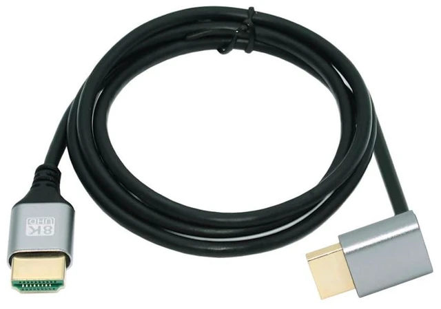 Alt view image 2 of 7 - xiwai 8K HDMI 2.1 Ultra Thin HDTV Cable 1m 4K Hyper Super Flexible Slim Cord Down Angled 90 Degree Type-A Male to Male for Computer HDTV Projector Home Theatre