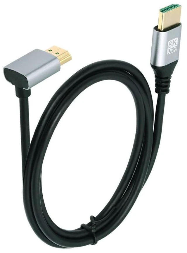 Alt view image 2 of 7 - xiwai 8K HDMI 2.1 Ultra Thin HDTV Cable 1m 4K Hyper Super Flexible Slim Cord Up Angled 90 Degree Type-A Male to Male for Computer HDTV Projector Home Theatre