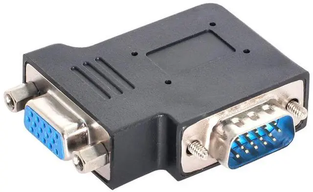 Main image of chenyang Vertical Flat Left Angled 90 Degree VGA SVGA Male to Female Extension Adapter Black