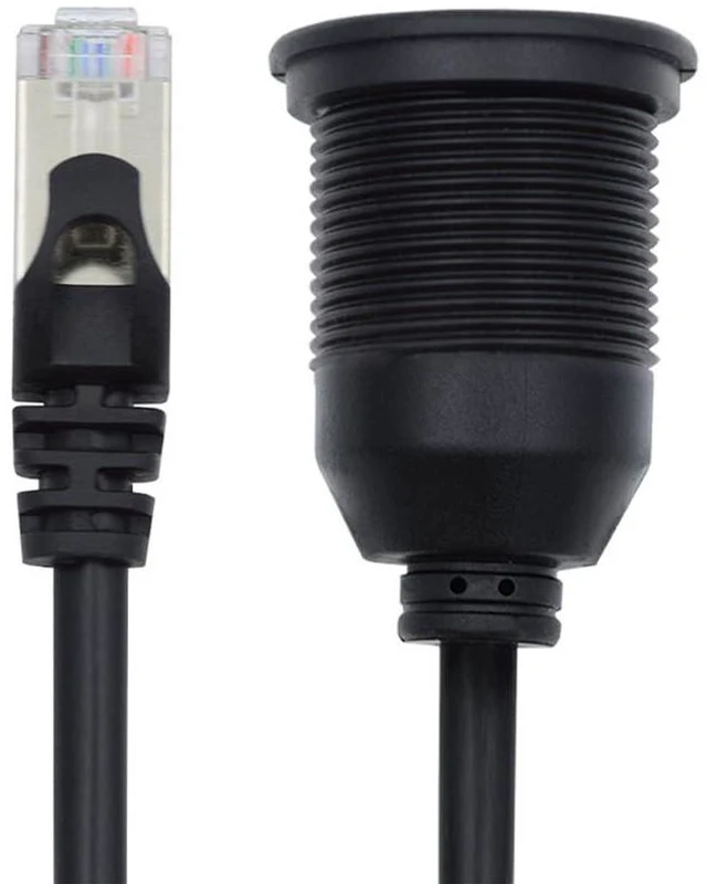Main image of xiwai Dustproof Waterproof Screw Locking CAT6 RJ45 Male to Female LAN Ethernet Network Extension Cable Car Panel Mount Design 1m