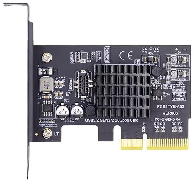Main image of Xiwai USB 3.0 Type-A & USB-C Type-C Female to USB 3.1 Type-E Male Front Panel Header Motherboard Extension Data Adapter (Black PCI-E Card 20Gbps)
