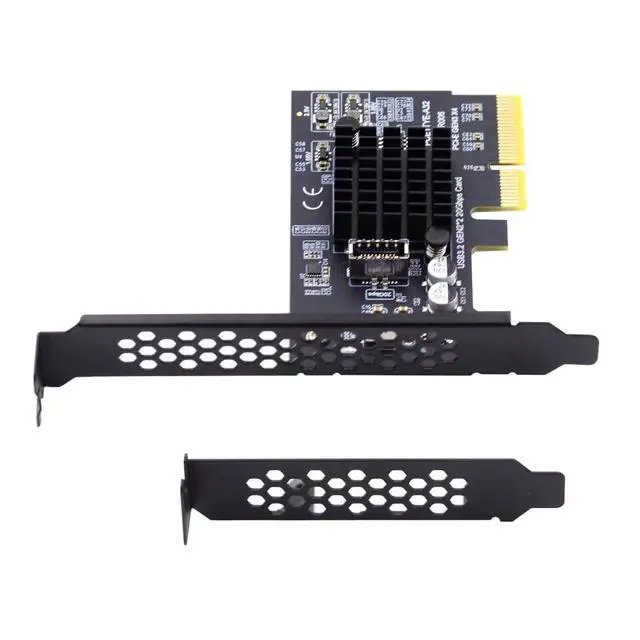 Alt view image 2 of 7 - Xiwai USB 3.0 Type-A & USB-C Type-C Female to USB 3.1 Type-E Male Front Panel Header Motherboard Extension Data Adapter (Black PCI-E Card 20Gbps)