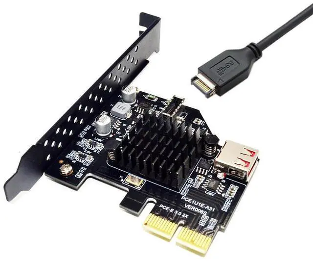 Main image of xiwai USB 3.1 Front Panel Socket USB 2.0 to PCI-E Express Adapter Card for Motherboard Black