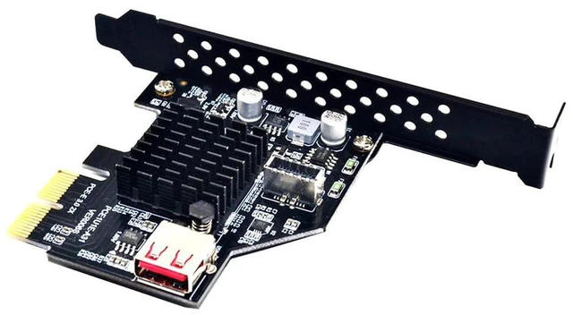 Alt view image 2 of 7 - xiwai USB 3.1 Front Panel Socket USB 2.0 to PCI-E Express Adapter Card for Motherboard Black