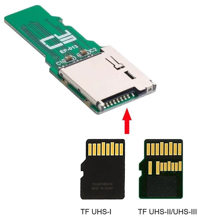 Alt view image 7 of 7 - xiwai TF Micro SD Male Extender to TF Card Female Extension Adapter PCBA SD/SDHC/SDXC UHS-III UHS-3 UHS-2