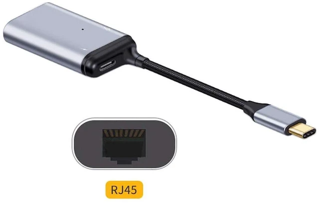 Alt view image 3 of 7 - xiwai USB-C Type-C USB3.1 to 1000Mbps Gigabit Ethernet Network LAN Adapter with Female PD Power Port