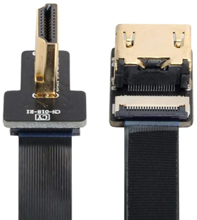 Alt view image 2 of 5 - Xiwai CYFPV Left Angled 90 Degree HDMI Male to Female FPC Flat Cable for HDTV Multicopter Aerial Photography (0.1M)