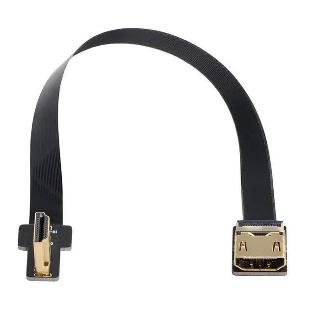 Alt view image 2 of 5 - CYFPV HDMI Male to Female FPC Flat Extension Cable for Camera HDTV Multicopter Aerial Photography 90 Degree Left Angled 20CM