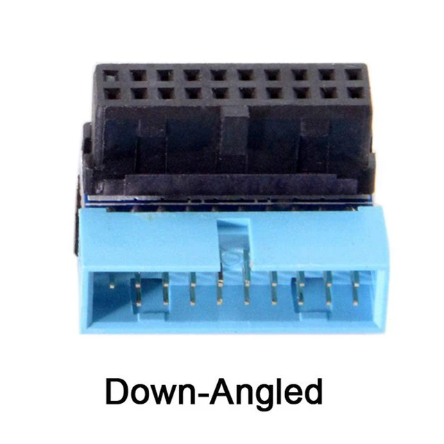 Alt view image 3 of 7 - JSER USB 3.0 20pin Male to Female Extension Adapter Down Angled 90 Degree Compatible for Motherboard Mainboard