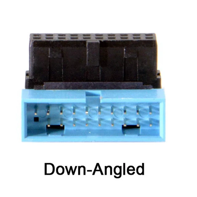 Alt view image 2 of 7 - JSER USB 3.0 20pin Male to Female Extension Adapter Down Angled 90 Degree Compatible for Motherboard Mainboard