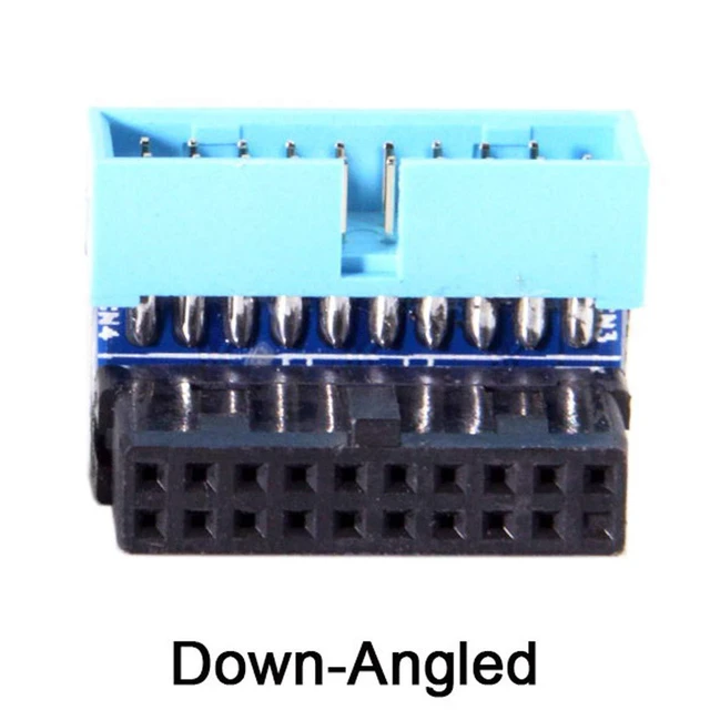 Alt view image 4 of 7 - JSER USB 3.0 20pin Male to Female Extension Adapter Down Angled 90 Degree Compatible for Motherboard Mainboard