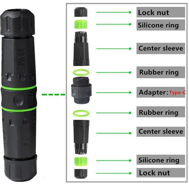 Alt view image 6 of 7 - IP68 Waterproof M20 Locking Type-C 10Gbps USB3.1 Female to USB-C Female Extension Adapter Coupler