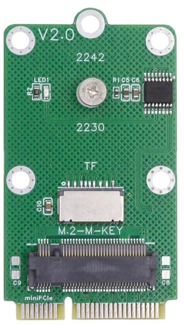 Main image of xiwai Mini PCI-E Riser Card Slot to TF Card USB2.0 & M.2 NGFF NVME Key-M SSD Adapter Compatible with NAS Industrial Control Motherboard
