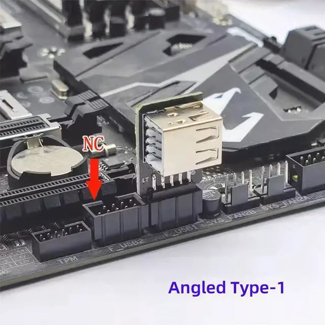 Alt view image 6 of 7 - xiwai 3pcs/Set USB 2.0 Front Panel Adapter Extend 9Pin/10Pin Motherboard Female to Dual USB Type A Female Vertical Angled 90 Degree Header Extension Adapter