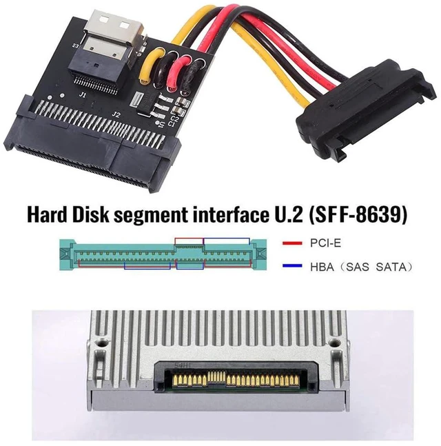Alt view image 7 of 7 - xiwai Slimline SFF-8654 Female Host to SFF-8639 U.2 U.3 NVME PCIe Adapter PCI-Express SSD for Mainboard