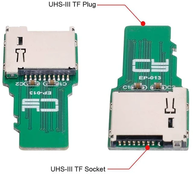 Alt view image 6 of 7 - xiwai TF Micro SD Male Extender to TF Card Female Extension Adapter PCBA SD/SDHC/SDXC UHS-III UHS-3 UHS-2