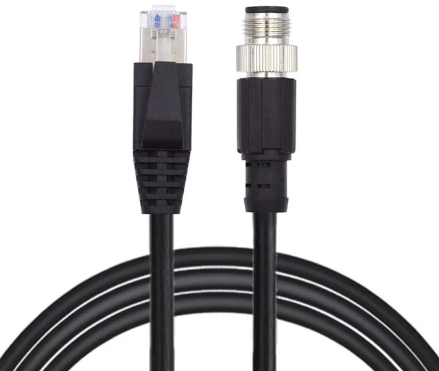 Main image of xiwai M12 4Pin D-Coded Type-D Male to RJ45 Male Cat5e IP67 Patch Cord LAN Ethernet Network Industrial Applications Cable 1m/3.3ft