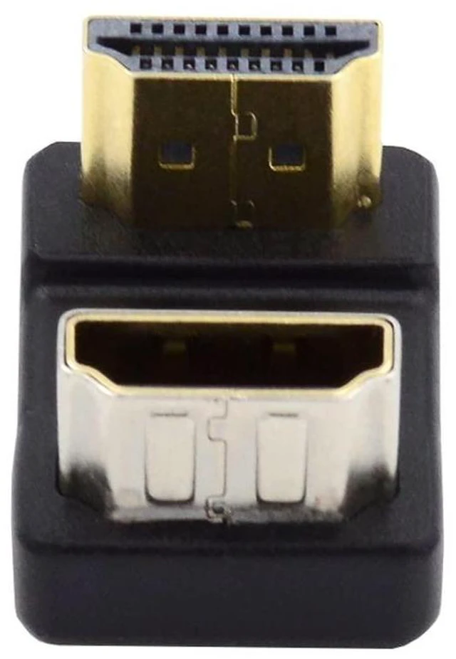 Main image of xiwai 4K Standard HDMI 1.4 Male Type-A to HDMI Female Converter, Port Savers Down 360 Degree Opposite U Shape Back Angled Extension Adapter
