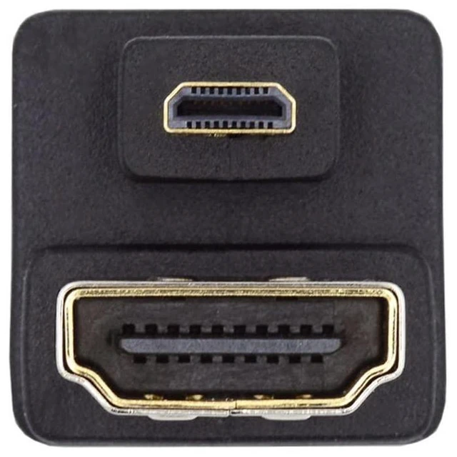 Alt view image 2 of 7 - xiwai 4K Port Savers Micro HDMI 1.4 Male Type-D to HDMI Female Up Opposite U Shape Back Angled 360 Degree Extension Adapter