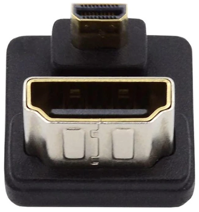 Main image of xiwai 4K Port Savers Micro HDMI 1.4 Male Type-D to HDMI Female Down Opposite U Shape Back Angled 360 Degree Extension Adapter