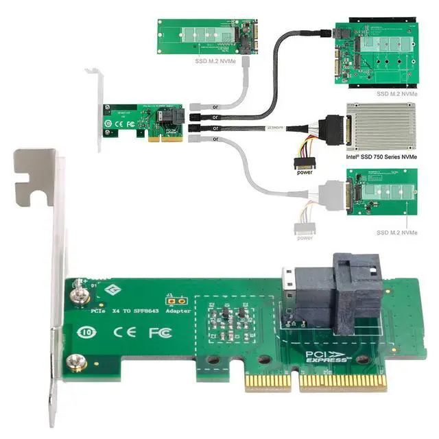 Alt view image 4 of 7 - CY M.2 to U.2 U2 Kit SFF-8639 NVME PCIe SSD Adapter & Cable for Mainboard Intel SSD 750 p3600 p3700 M.2 SFF-8643