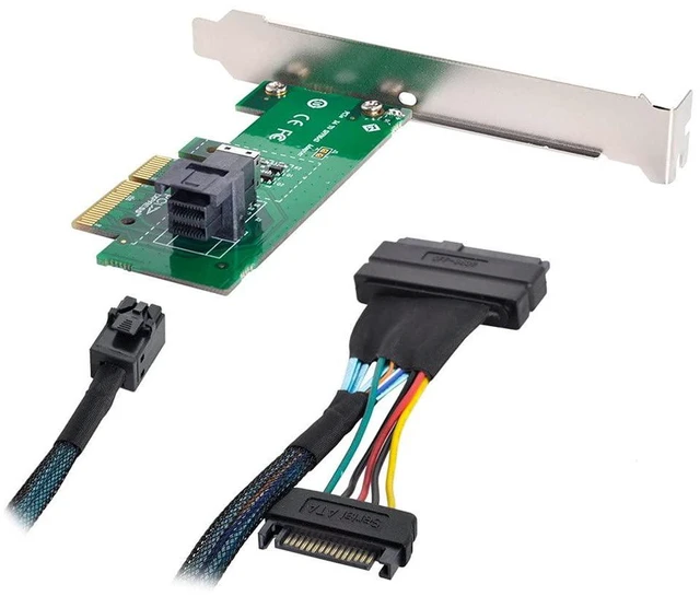 Alt view image 2 of 7 - xiwai PCI-E 3.0 4.0 to SFF-8643 Card Adapter and U.2 U2 SFF-8639 NVME PCIe SSD Cable for Mainboard SSD