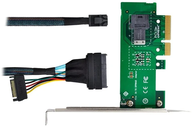 Alt view image 3 of 7 - xiwai PCI-E 3.0 4.0 to SFF-8643 Card Adapter and U.2 U2 SFF-8639 NVME PCIe SSD Cable for Mainboard SSD