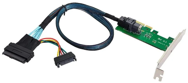 Alt view image 4 of 7 - xiwai PCI-E 3.0 4.0 to SFF-8643 Card Adapter and U.2 U2 SFF-8639 NVME PCIe SSD Cable for Mainboard SSD