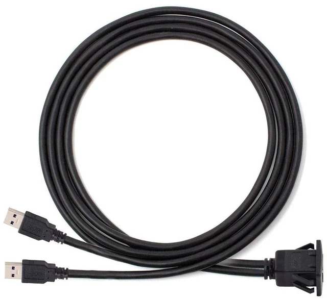 Alt view image 6 of 7 - xiwai 1m Waterproof Dual USB 3.0 Extension Latch Mount Car AUX Cable for Dashboard Panel