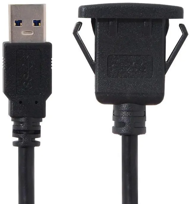 Alt view image 2 of 6 - 1m Waterproof USB 3.0 Extension Latch Mount Car AUX Cable for Dashboard Panel (Single USB 3.0)