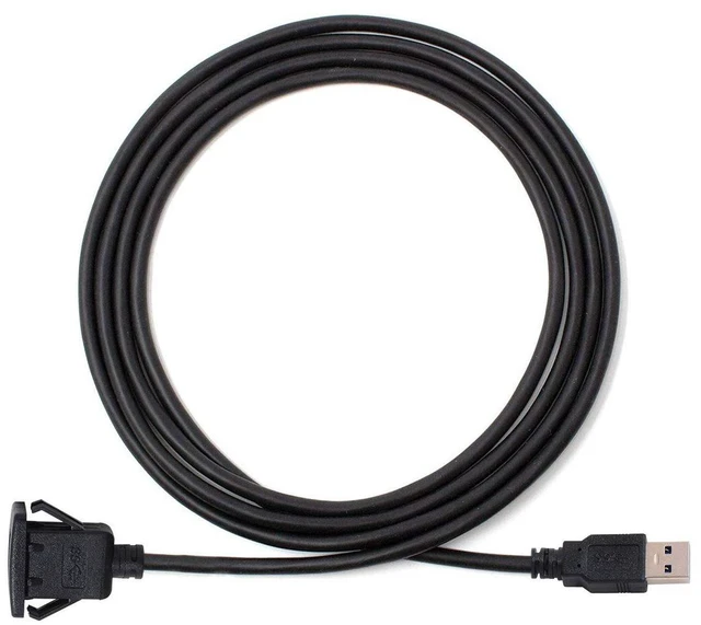 Alt view image 4 of 7 - xiwai 1m Waterproof Single USB 3.0 Extension Latch Mount Car AUX Cable for Dashboard Panel