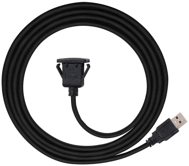 Alt view image 6 of 7 - xiwai 1m Waterproof Single USB 3.0 Extension Latch Mount Car AUX Cable for Dashboard Panel