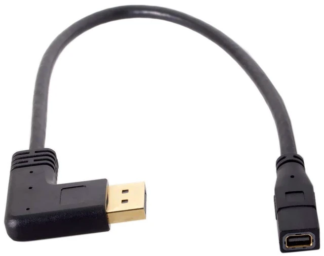 Alt view image 5 of 7 - JSER Left Angled DP DisplayPort 90 Degree to Mini DP DisplayPort Female Cable for Displays Monitors