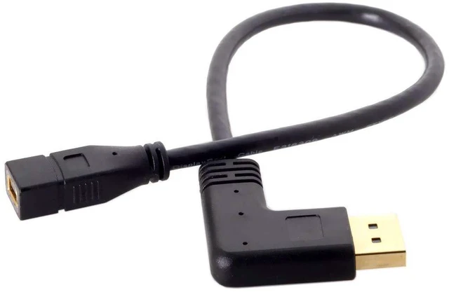 Alt view image 4 of 7 - JSER Left Angled DP DisplayPort 90 Degree to Mini DP DisplayPort Female Cable for Displays Monitors