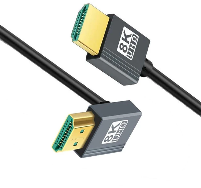 Main image of xiwai Up Angled HDMI 8K to HDMI 2.1 Ultra Soft High Flex HDTV Cable 200cm Type-A Male to Male Hyper Super Flexible Cord 90 Degree High Speed for Computer HDTV