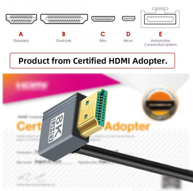 Alt view image 6 of 7 - xiwai Up Angled HDMI 8K to HDMI 2.1 Ultra Soft High Flex HDTV Cable 200cm Type-A Male to Male Hyper Super Flexible Cord 90 Degree High Speed for Computer HDTV